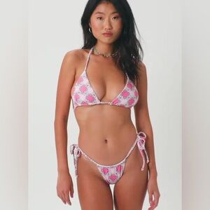 Frankie’s Bikinis bikini in Pink Terry pattern